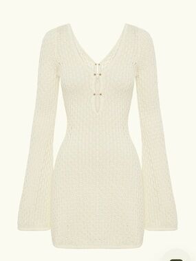 Meshki White Crochet Mini Dress / Cover Up